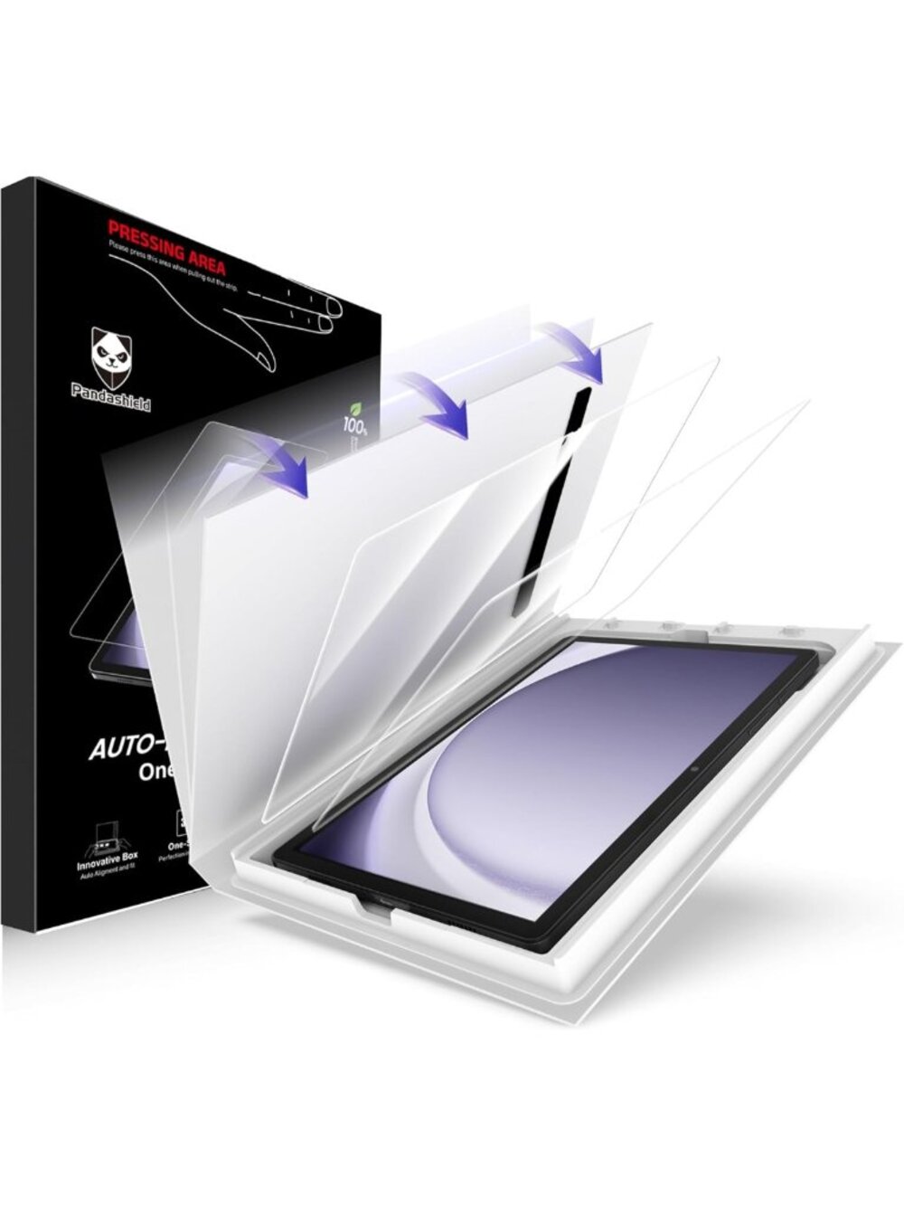 2 Pack 9H Tempered Glass Screen Protectors for Samsung Galaxy Tab A11/A9 - Easy